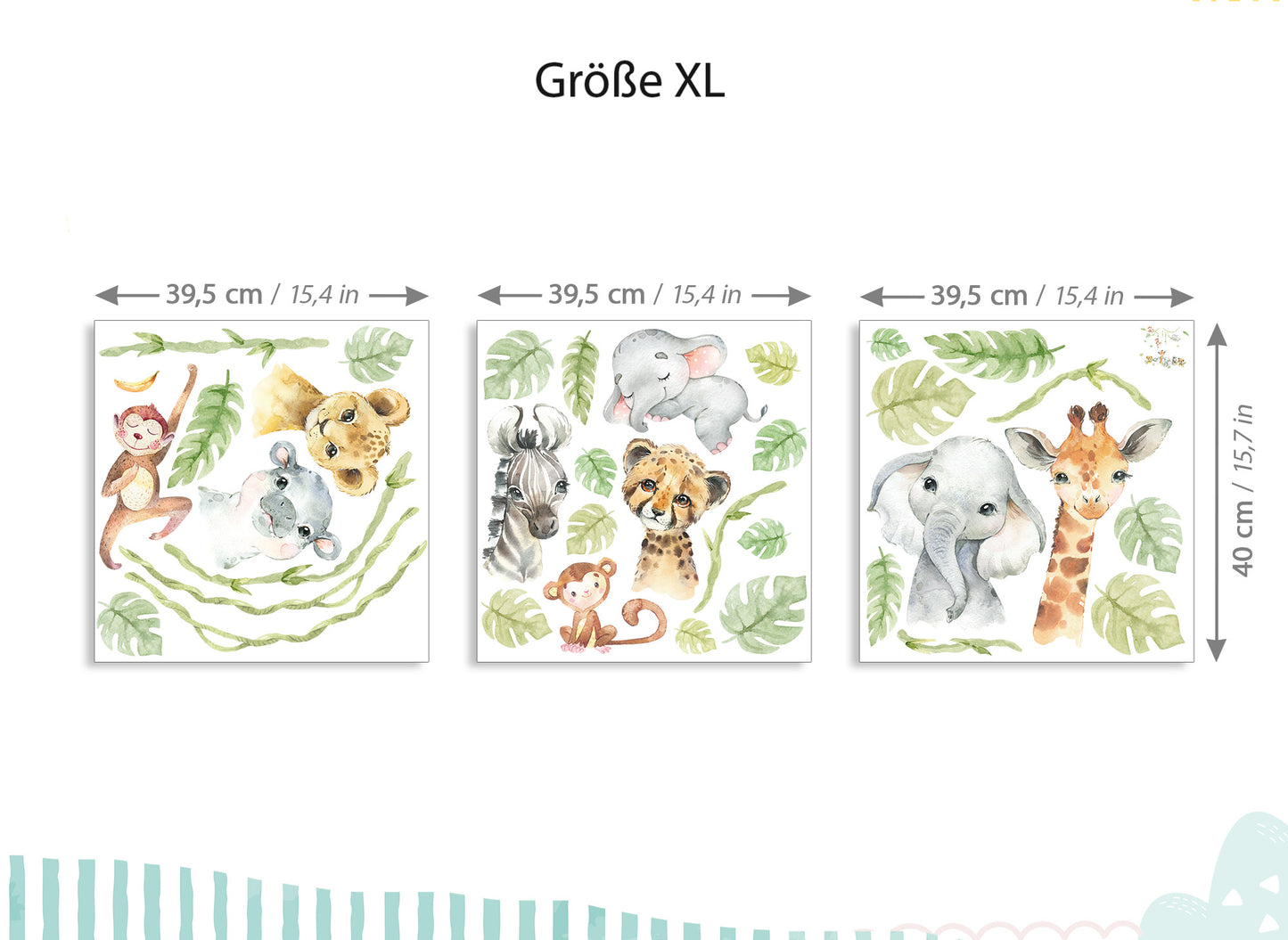 Wandtattoo Safaritiere Elefant Giraffe DK1027