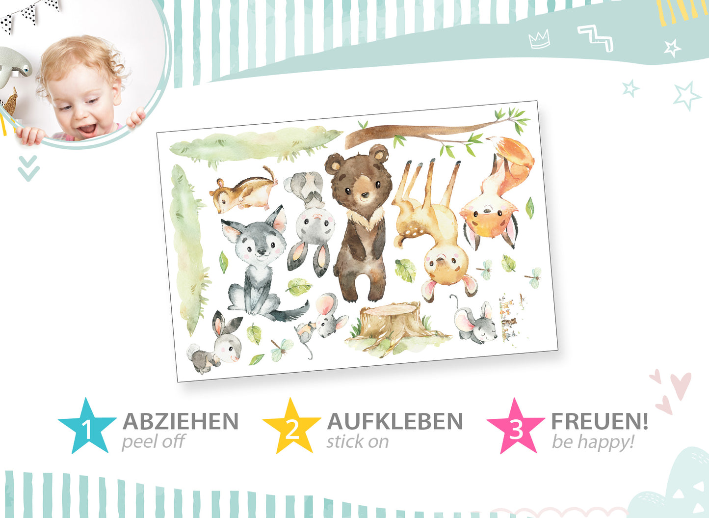 Wandtattoo Waldtiere DK1028