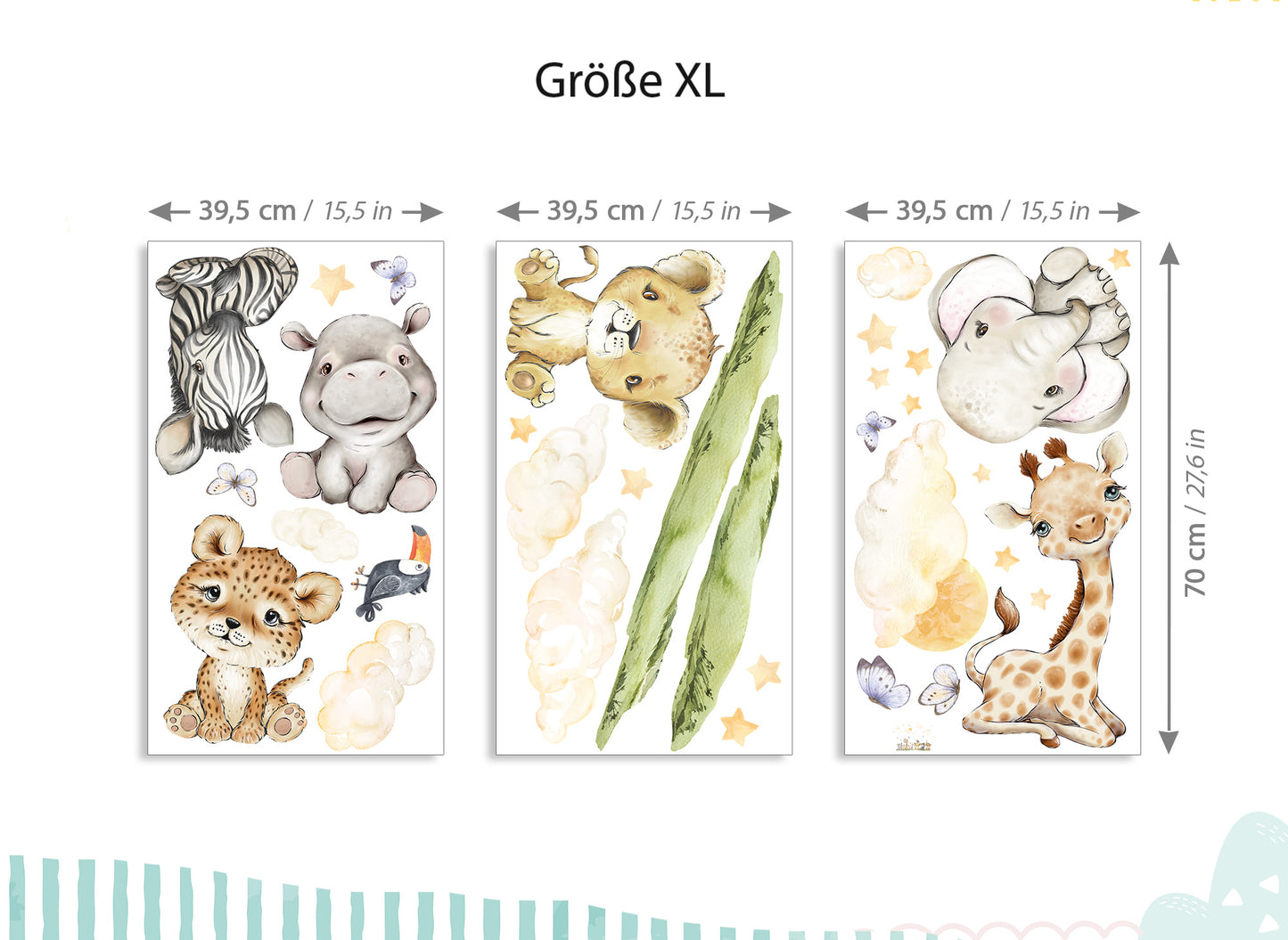 Wandtattoo Safaritiere Elefant Giraffe DK1031
