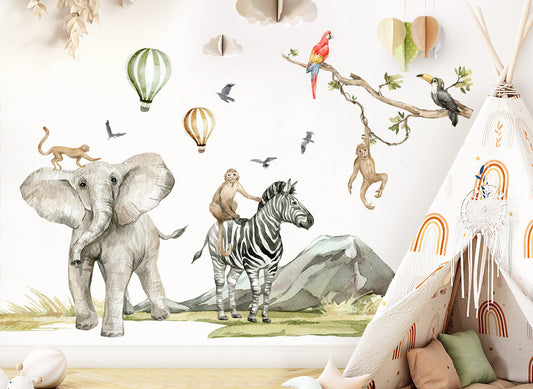 Wandtattoo Safari Tiere DK1088