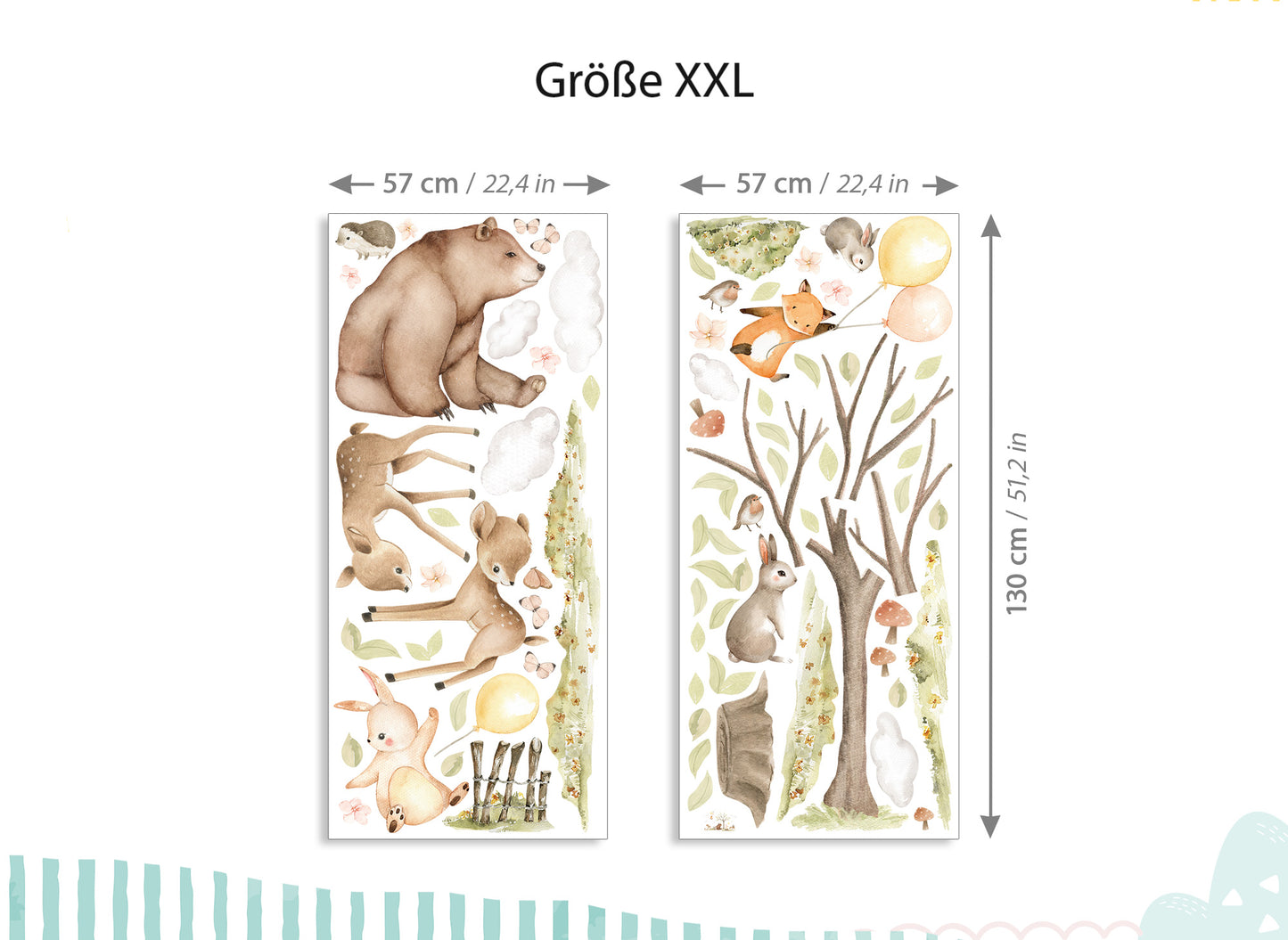Wandtattoo Waldtiere Bär Hase DK1113