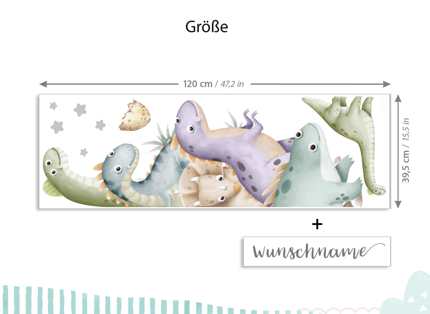 Wandtattoo Türsticker Dinos mit & ohne Wunschname DK1119