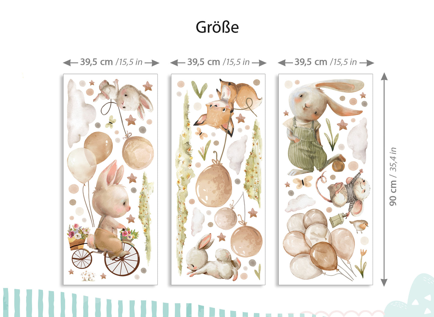 Wandtattoo Waldtiere Fuchs Hase DK1145