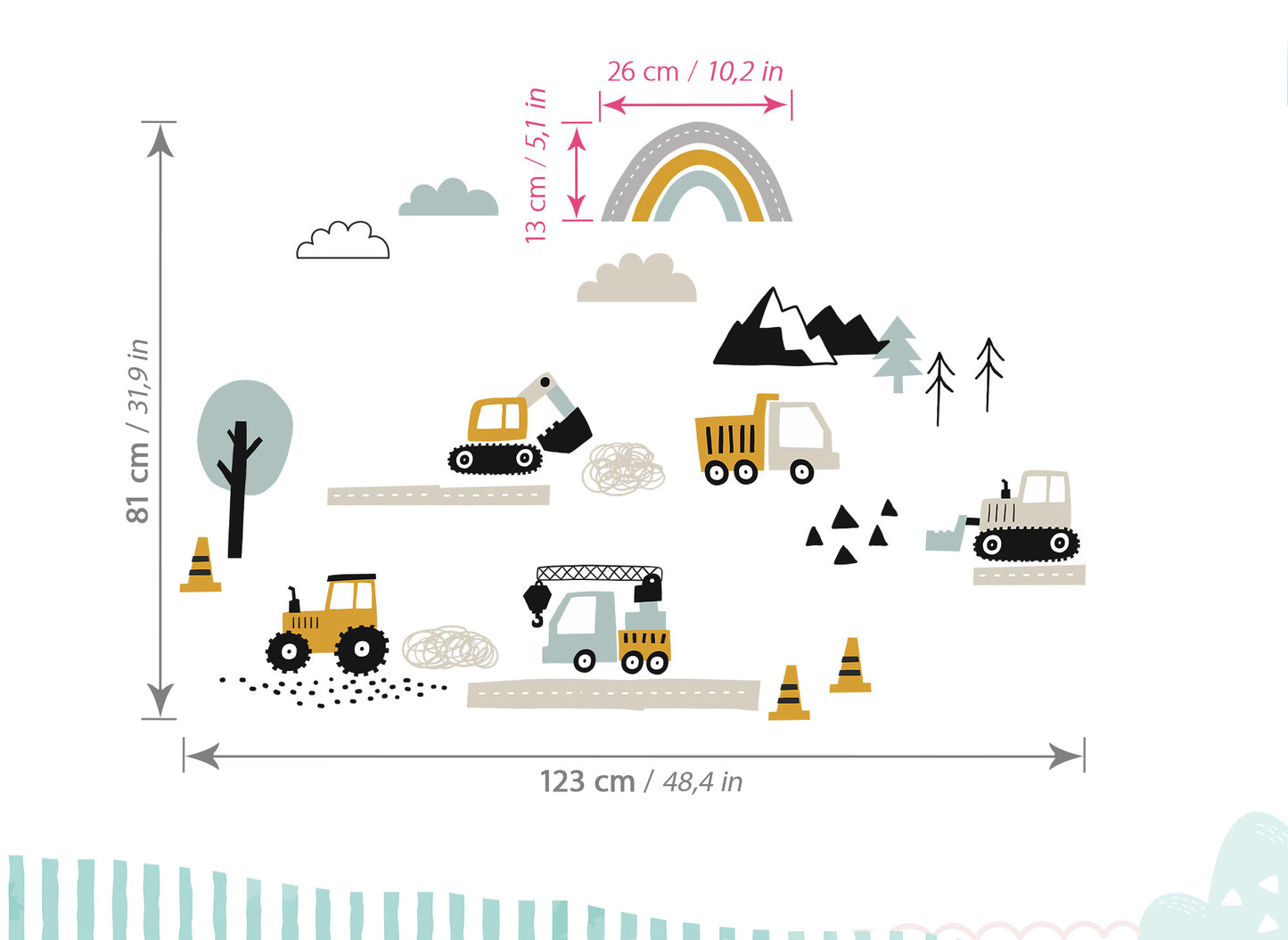 Wall Decal Cars Vehicles Roads DK1003