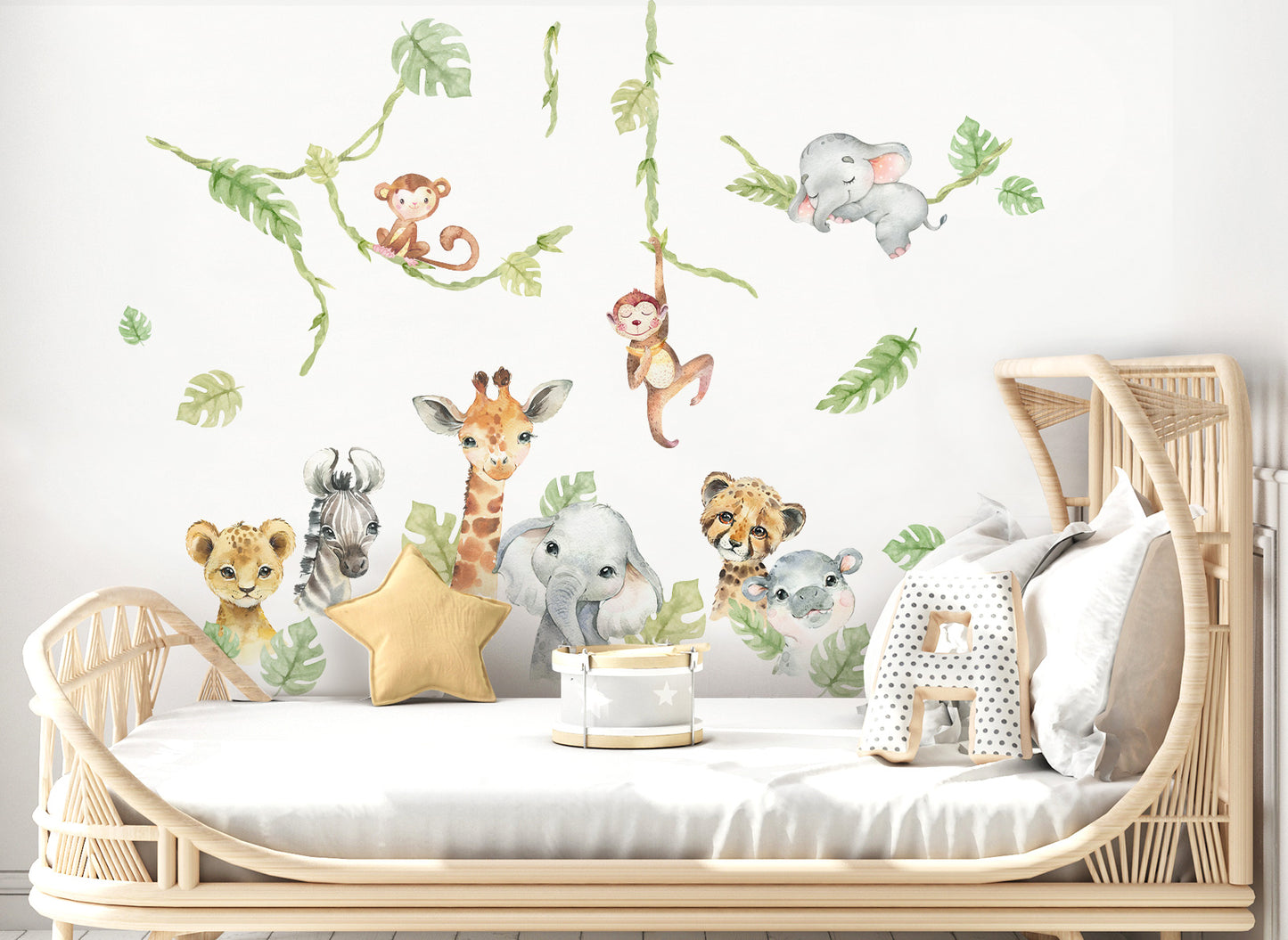 Wandtattoo Safaritiere Elefant Giraffe DK1027