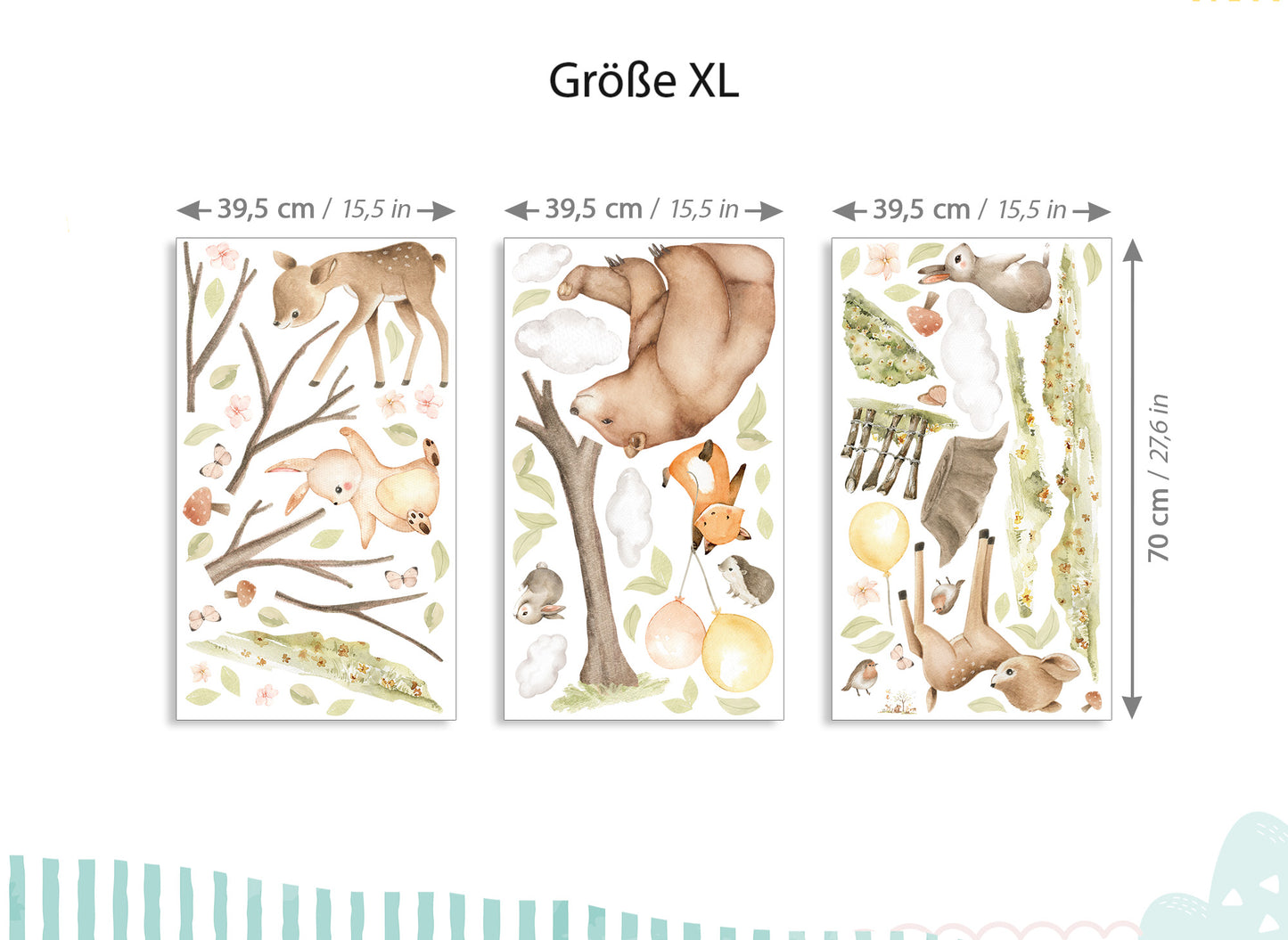 Wandtattoo Waldtiere Bär Hase DK1113