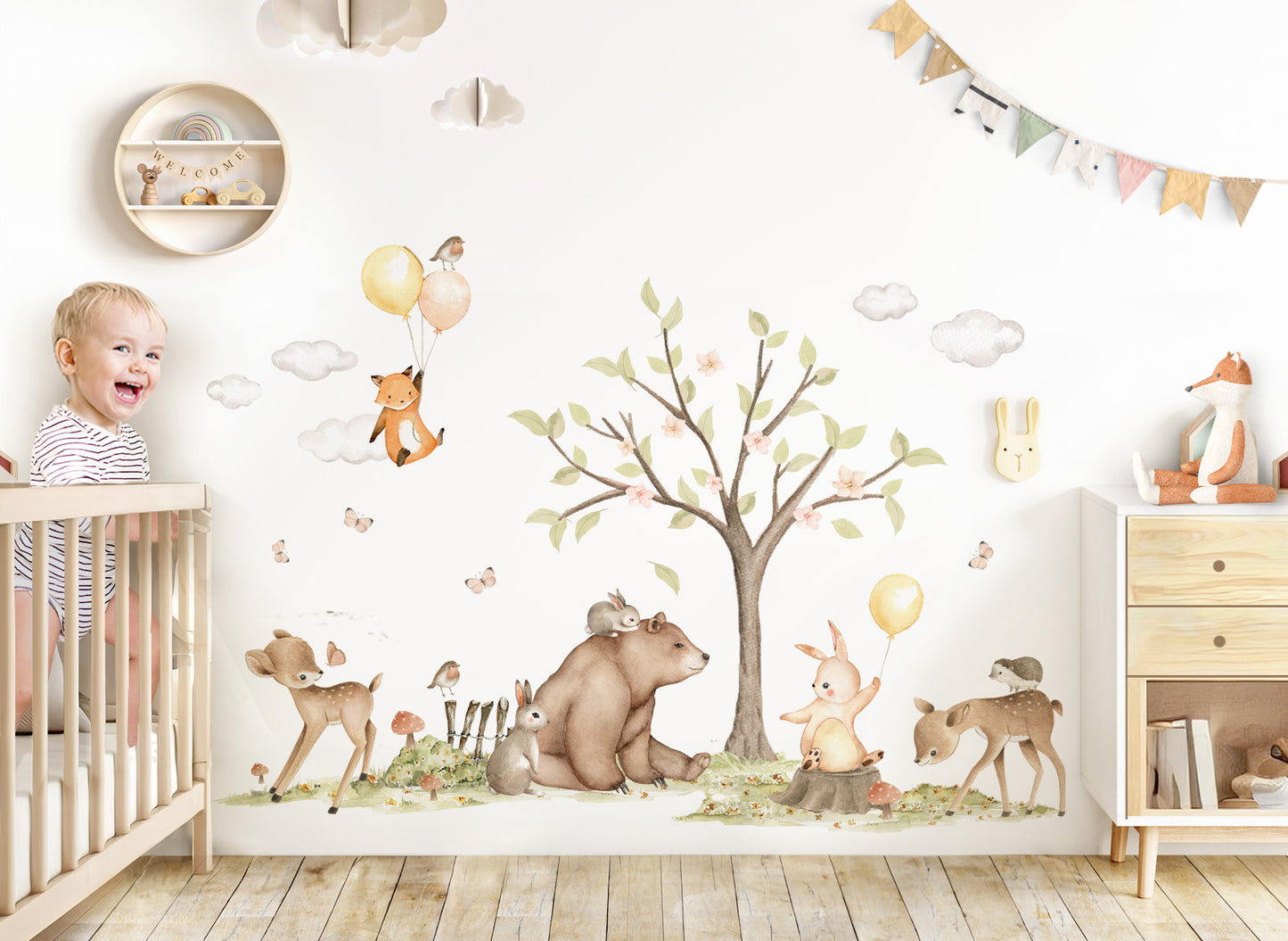 Wandtattoo Waldtiere Bär Hase DK1113