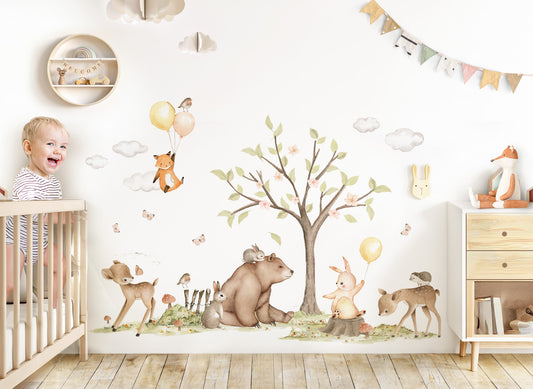 Wandtattoo Waldtiere Bär Hase DK1113