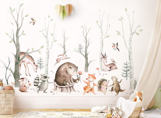 Wandtattoo Waldtiere Bär Fuchs DK1117