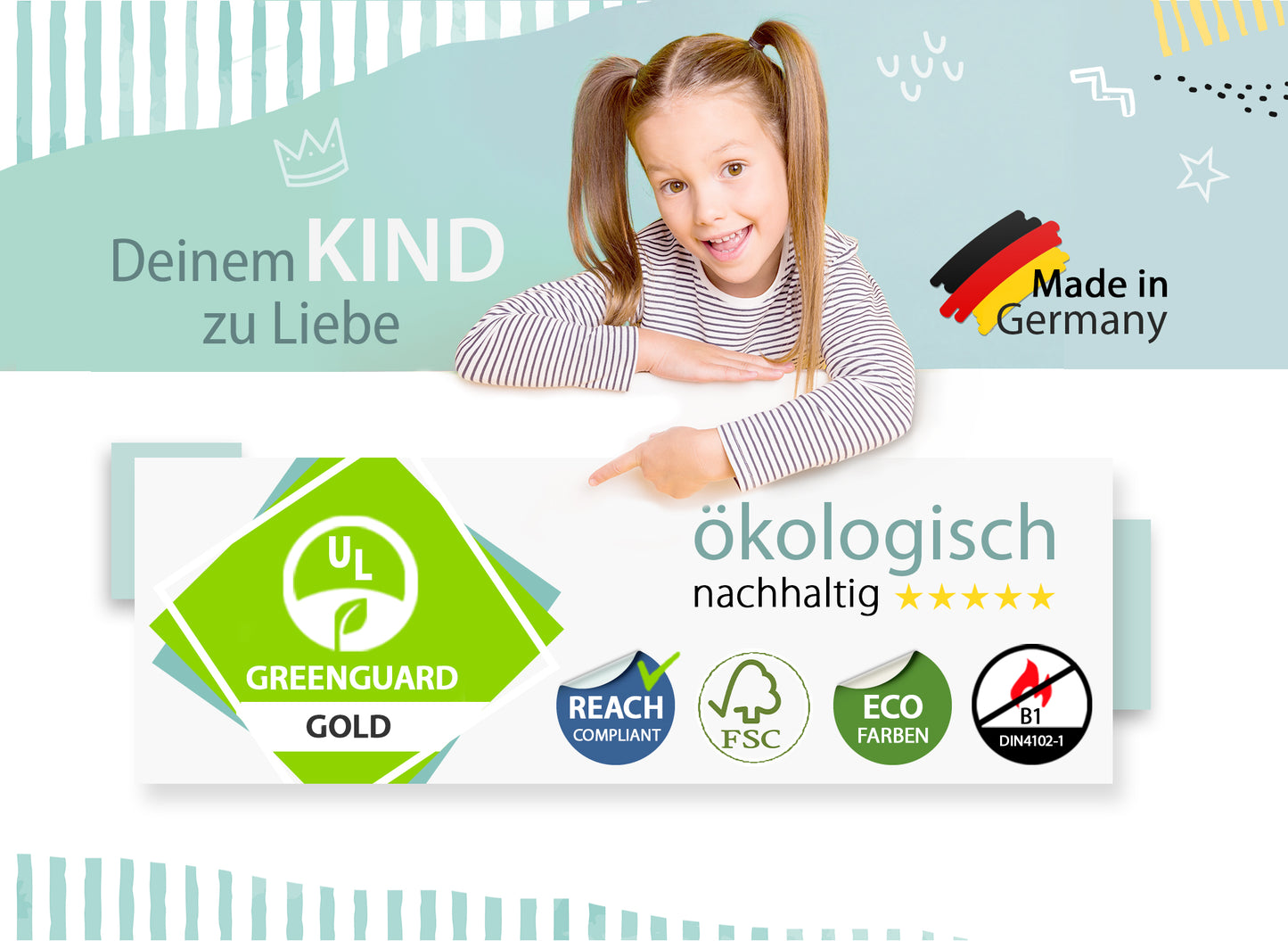 Wandtattoo Einhörner und Regenbögen DK1069