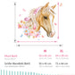 Wall Decal Horse Head with Flowers &amp; Feathers DK1049