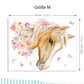 Wall Decal Horse Head with Flowers &amp; Feathers DK1049