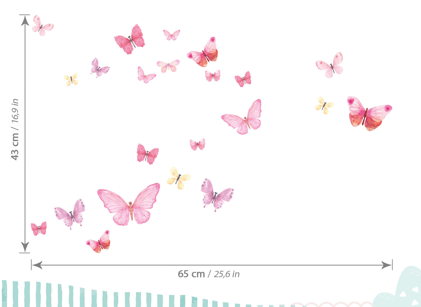 Decorative children's room wall decal butterflies DK1078